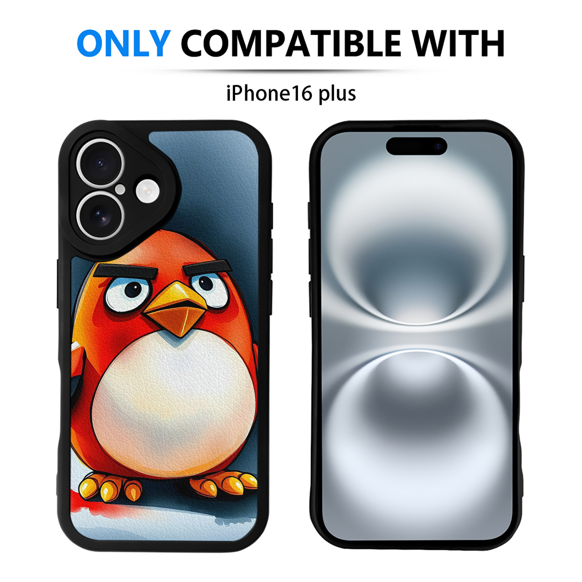 （画像用） Angry Birds アングリーバード 【iPhone 16シリーズ対応】シリコンスマホケース（レザー調） 材質：シリコン